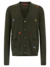 Gucci Gg Intarsia Cardigan Sweaters And Cardigans Green In Green