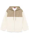 Gucci Gg-intarsia Fleece Jacket In Neutrals