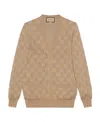 Gucci Gg Intarsia-knit Cardigan In Nude