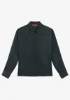 Gucci Gg Interlock Jacquard Silk Shirt In Black