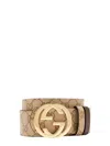 Gucci Gg Interlocking Belt In Beige