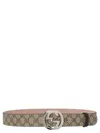 Gucci Gg Interlocking Belts Beige In Brown