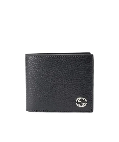 Gucci Gg Interlocking Bifold Wallet In Black