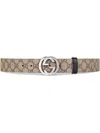 Gucci Men Gg Interlocking Reversible Belt In Neutral