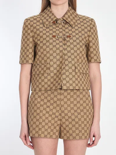 GUCCI GG JACKET WITH HORSEBIT