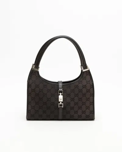 Gucci Gg Jackie Bardot Bag In Black