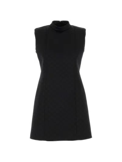 Gucci Gg Jacquard A-line Mini Dress In Black