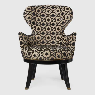 Gucci Gg Jacquard Armchair In Black