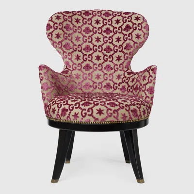 Gucci Gg Jacquard Armchair In Bordeaux