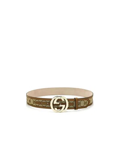 Gucci Gg Jacquard Belt In Green