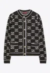 Gucci Gg Jacquard Boucle Wool Cardigan In Green