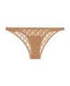 Gucci Gg-jacquard Bow-detail Briefs In Nude