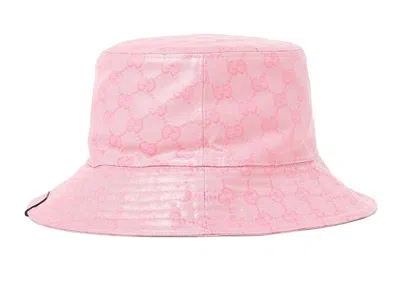 Pre-owned Gucci Gg Jacquard Bucket Hat In Pink
