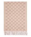 Gucci Cashmere Blend Scarf With Delicate Fringes In Beige