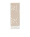 Gucci Gg-jacquard Cashmere Scarf In Nude