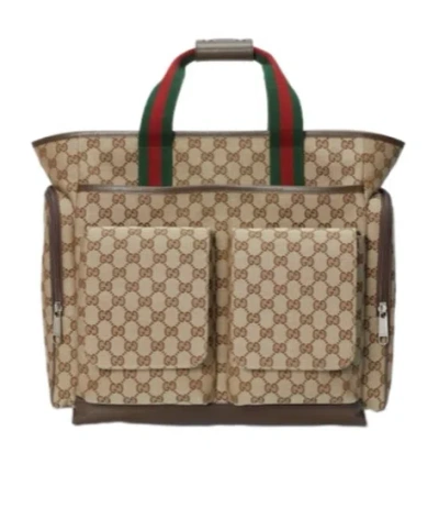 Gucci Gg-jacquard Changing Bag In Brown