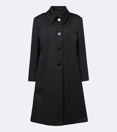 Gucci Gg Jacquard Coat In Black