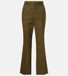Gucci Gg Jacquard Cotton-blend Bootcut Pants