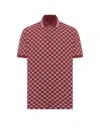 Gucci Men Red Polo Shirt With Striped Classic Collar In Gg Jacquard Cotton Man In Red
