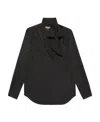 Gucci Gg-jacquard Crepe Satin Shirt In Black