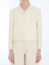 Gucci Gg Jacquard Cropped Jacket In Neutral