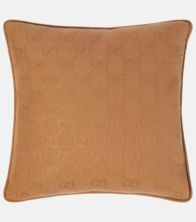 Gucci Gg Jacquard Cushion In Green
