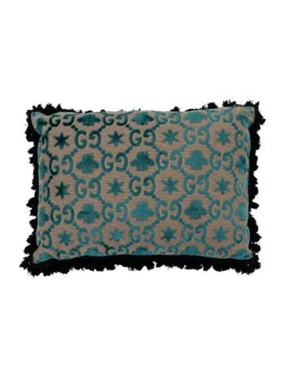 Pre-owned Gucci Gg Jacquard Cushion In Neutrals