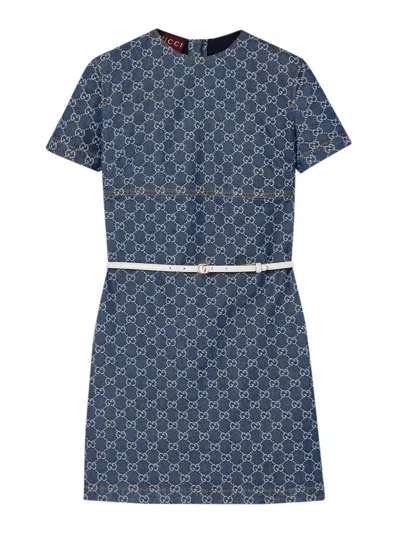 GUCCI GG JACQUARD DENIM DRESS