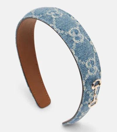 Gucci Gg Jacquard Denim Headband