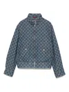 Gucci Gg Denim Jacquard Jacket In Blau