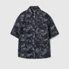 Gucci Gg Jacquard Denim Shirt In Blue