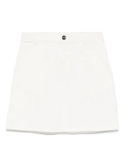 Gucci Kids' Gg-jacquard Denim Skirt In White