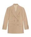 Gucci Gg Wool Jacquard Jacket In Brown