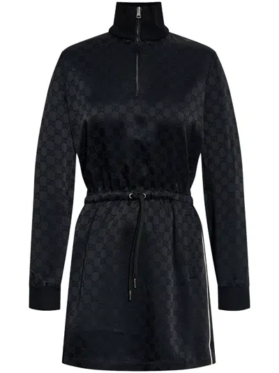 Gucci Gg Jacquard Dress In Black