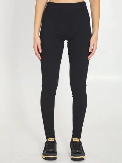 Gucci Gg Jacquard Elastic Leggings In Black