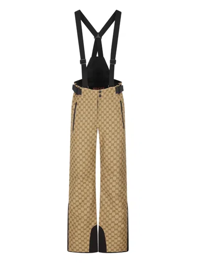 Gucci Gg Jacquard Elasticated Ski Bottoms In Brown