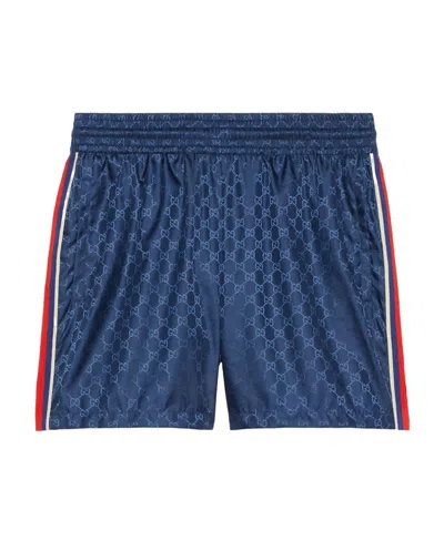 Gucci Gg Jacquard Swim Shorts In Blue