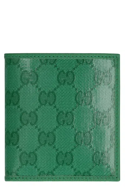 Gucci Fabric Bi-fold Wallet In Green