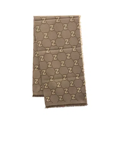 Gucci Gg-jacquard Frayed Scarf In Multi