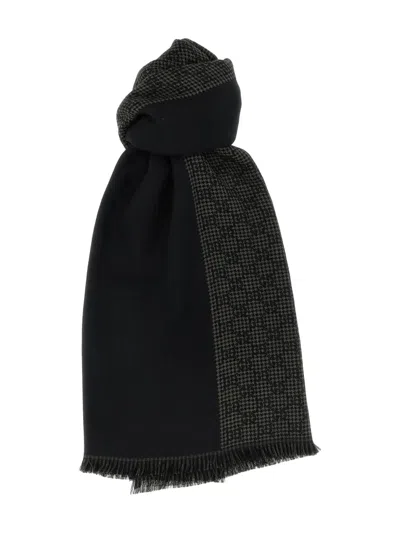 Gucci Wool Silk Scarf Scarves And Foulards Multicolor In Black