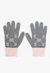Gucci Gg-jacquard Gloves Knit In Gray
