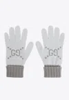 Gucci Gg-jacquard Gloves Knit In Gray