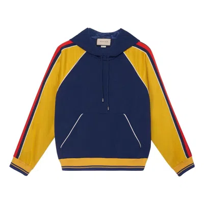Gucci Gg Jacquard Hooded Sweatshirt 'blue Yellow'