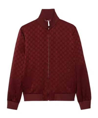 Gucci Gg Jacquard Jacket In Brown