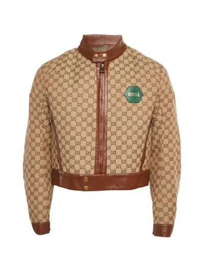 Pre-owned Gucci Gg-jacquard Jacket In Neutral