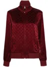 Gucci Women Gg Jacquard Zip-up Jacket In Red