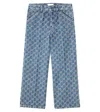 Gucci Gg Denim Jacquard Pants In Blue