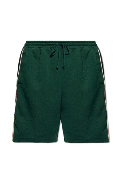 Gucci Gg Jacquard Jersey Bermuda Shorts In Green