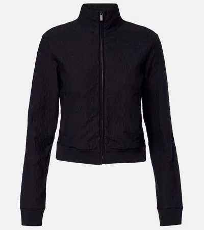 Gucci Gg Jacquard Jersey Track Jacket In Black