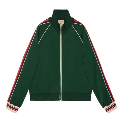 Gucci Gg Jacquard Jersey Zip Jacket 'green'